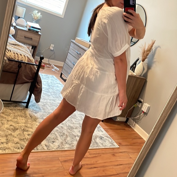 White Linen Dress - Picture 3 of 6